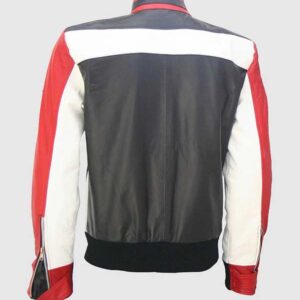 colorful leather bomber jacket for men's