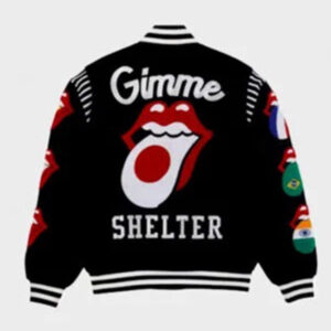 gimme shelter world varsity flag jacket