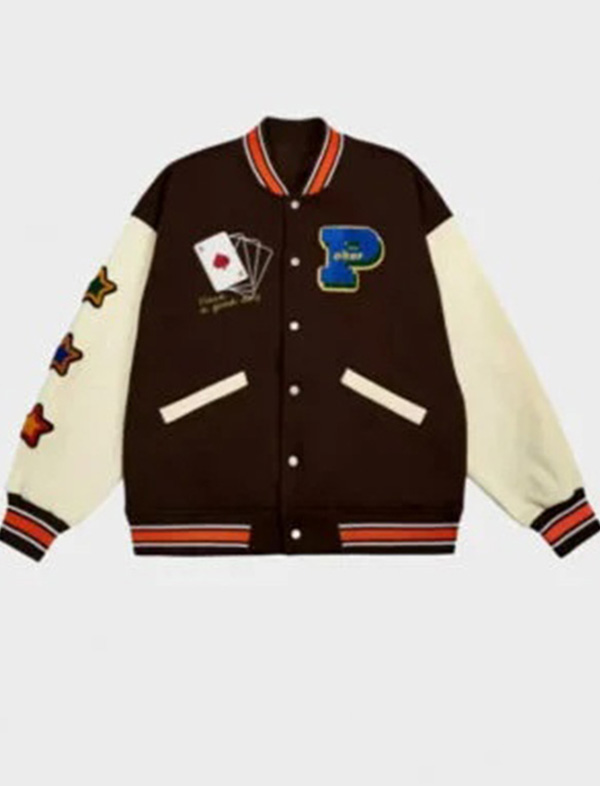 poker lucky baseball varsity jacket poker lucky baseball varsity jacket