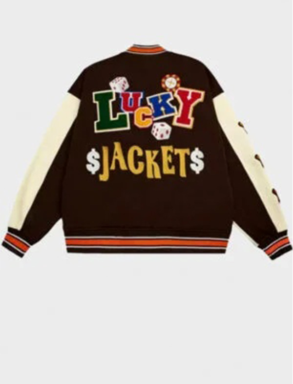 poker lucky varsity baseball jacket poker lucky varsity baseball jacket