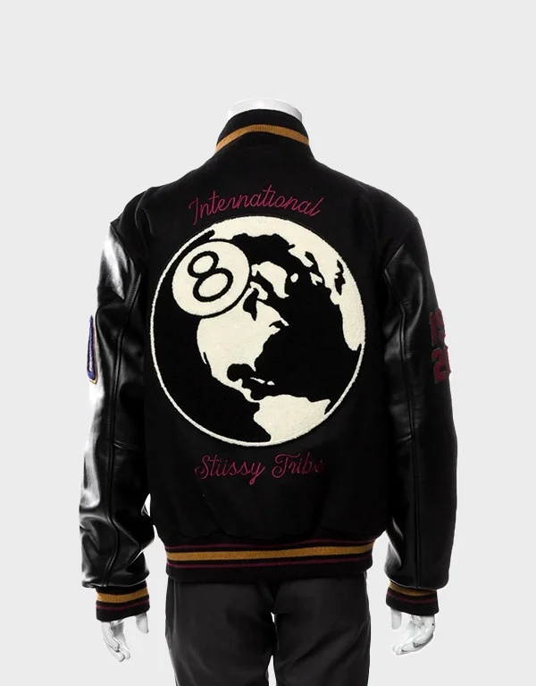 stussy 8 ball varsity black jacket stussy 8 ball varsity black jacket